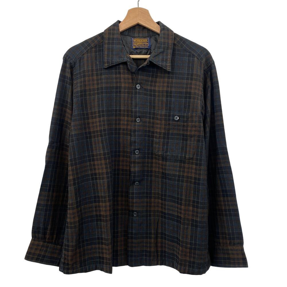 Pendleton vintage wool plaid button down flannel - image 2